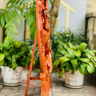 ĐĨA HOA SEN CÁ CHÉP PHONG THỦY TRANG TRÍ PHÒNG KHÁCH KT 62×50×14CM 