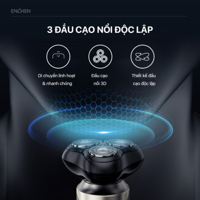 Máy Cạo Râu Enchen BlackStone8 Đầu cạo linh hoạt 3D Tốc độ nhanh, cạo sạch hơn - Hàng chính hãng