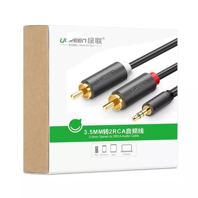 Ugreen UG10512AV116TK 3M màu Đen Cáp âm thanh 2 đầu Bông sen sang 3.5mm dương - HÀNG CHÍNH HÃNG