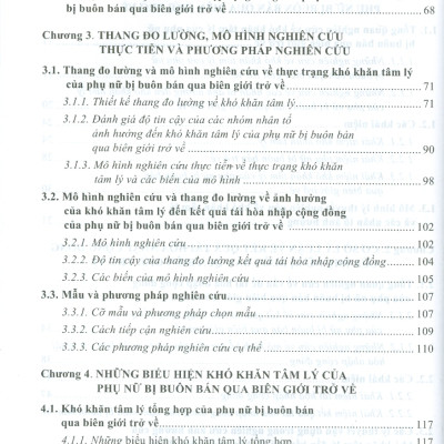 Sách - Khó khăn tâm lý và kết quả tái hòa nhập cộng đồng của phụ nữ bị buôn bán qua biên giới trở về (Sách chuyên khảo)