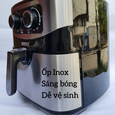 Nồi Chiên Không Dầu Dung tích Lớn 8 Lít, Công suất 1800W, Giỏ Chiên Rời, Ốp Inox LORENTE LT-1619 - HÀNG CHÍNH HÃNG