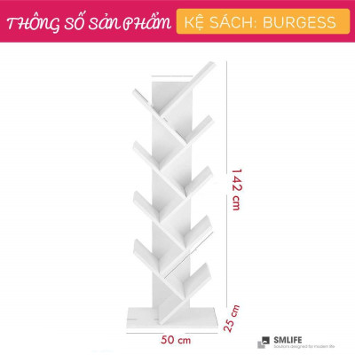 Kệ sách xương cá đứng từ gỗ SMLIFE Burgess