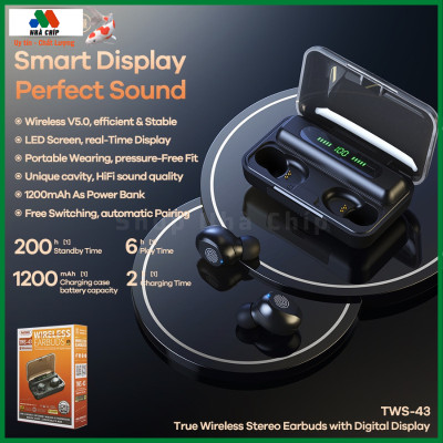 Tai nghe Bluetooth Remax TWS-43 trang bị chuẩn bluetooth 5.0 - Hàng chính hãng
