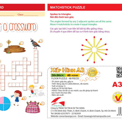 Xếp hình Tia Sáng Sinh Nhật Gấu Trúc (48 Mảnh Ghép) - Tặng kèm câu đố mặt sau cho bé