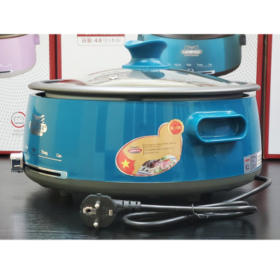 Nồi lẩu điện 4L Ladomax HA-238 thiết kế lòng nhôm rời chống dính dễ vệ sinh, điều khiển cơ nhiều mức nhiệt - Hàng chính hãng