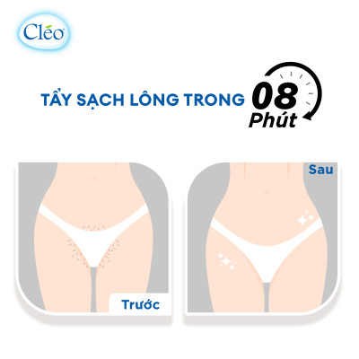 Combo tẩy lông Bikini Cléo 50g, an toàn không đau, hiệu quả trong 8 phút và gel dưỡng ẩm mịn da Cléo 20g
