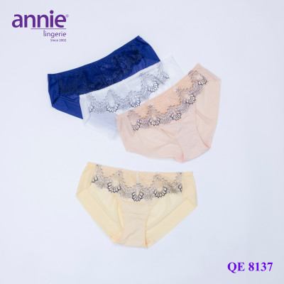 Quần lót nữ trơn phối ren cao cấp annie 8137 kiểu dáng trẻ trung, sexy, nữ tính, thoáng mát