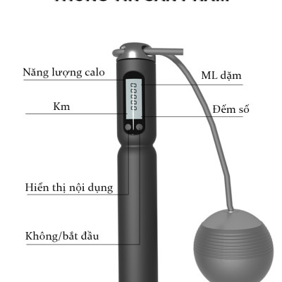 Dây Nhảy Thể Thao Lõi Thép Cao Cấp Teement Tự Động Đếm Số, Tích Hợp Đo Calo, Quãng Đường, Độ Dài Dây Tùy Chỉnh, Chiều Dài 3m, Trục Xoay 360 Độ  - Kèm Bóng Xoay, Tạ Điều Chỉnh Khối Lượng - Hàng Chính Hãng