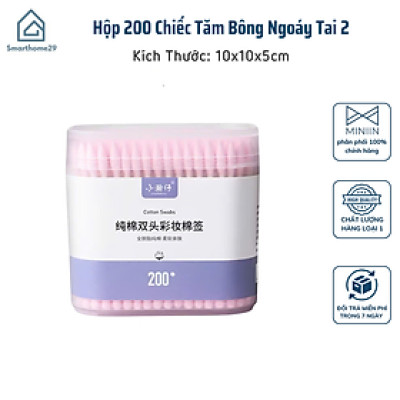 Hộp 200 Tăm Bông Ngoáy Tai 2 Đầu Xoắn Nhọn – Nhiều Màu Sắc, Tiện Dụng - HÀNG CHÍNH HÃNG MINIIN