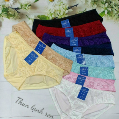 Combo 10 quần lót thun lạnh ren trước  Nhiều màu hàng việt nam - 10 Cái Đủ màu Size L
