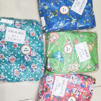 Bộ Áo Mưa Trẻ Em Vải Dù Hoạt Hình Cho Bé Từ 6-8 Tuổi, Áo Mưa Trẻ Em Cute