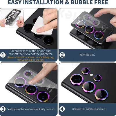 Bộ dán camera 5in1 dành cho Samsung S23 Ultra hiệu Kuzoom - Hàng nhập khẩu