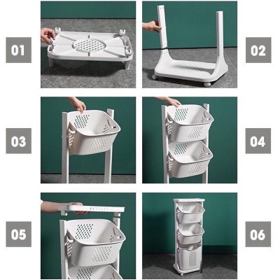 Kệ đựng đồ đa năng 2 Tầng / 3 Tầng có bánh xe dễ dàng di chuyển