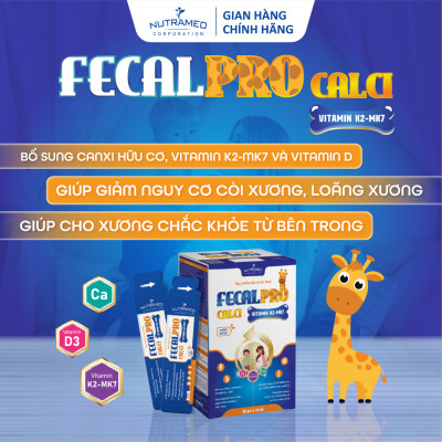 Siro Fecalpro Calci vitamin K2-MK7 hỗ trợ bổ sung Canxi, Vitamin D cho xương chắc khỏe (20 gói) - Nutramed