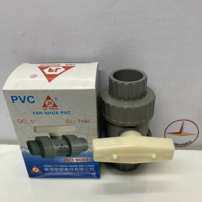 Van hai (2) đầu rắc co 34 nhựa PVC Jiarong _ UB010