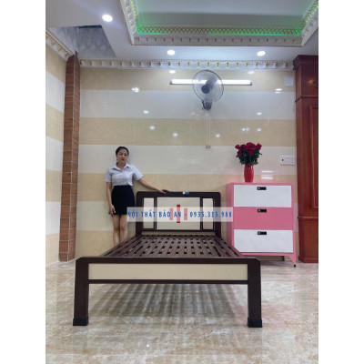 Giường ngủ sắt hộp 1m x 2m họa tiết đẹp nội thất Bảo An