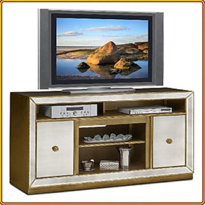 Kệ Tivi kết hợp kính đính đồng Tundo màu trắng gương 163 x 51 x 86 cm