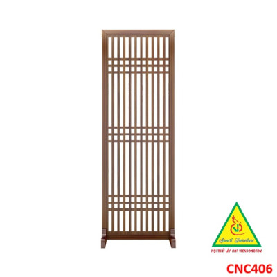 Vách ngăn phòng khách, vách ngăn tủ kệ bằng gỗ CNC406 - Nội thất lắp ráp Viendong adv