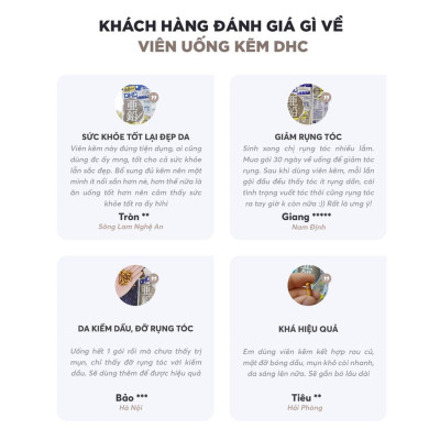 Viên Uống Bổ Sung Kẽm DHC Zinc 15 Và 30 Viên/Gói Thực Phẩm Chức Năng Cho Cơ Thể Khỏe Mạnh