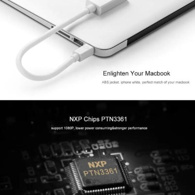 Ugreen UG10460MD112TK 18CM màu Trắng Cáp chuyển đổi Mini DP sang HDMI hỗ trợ phân giải 1920x1080 - HÀNG CHÍNH HÃNG