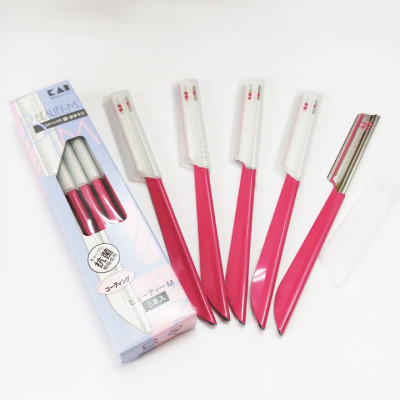 Dao Cạo Lông Mày Cán Dài Lưỡi Dao Thép không Gỉ Kai Beauty M-07422