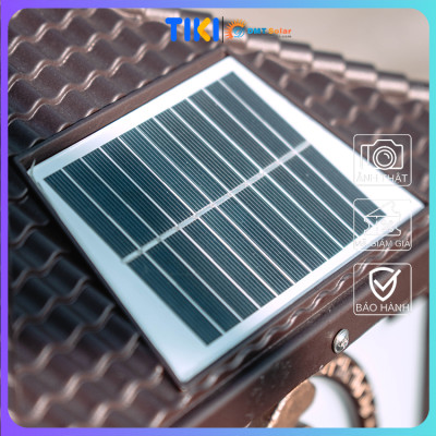 Đèn trụ cổng chữ Phúc năng lượng mặt trời hoa văn tinh xảo mạ vàng kích thước 30*30cm