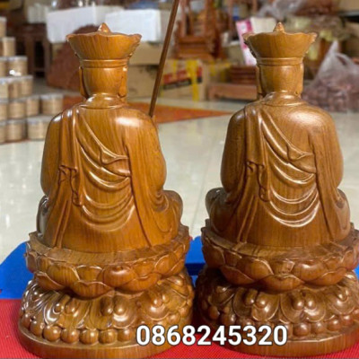 TƯỢNG PHẬT ĐỊA TẠNG VƯƠNG BỒ TÁT BẰNG GỖ BÁCH XANH THƠM NỨC KT CAO 20×12CM