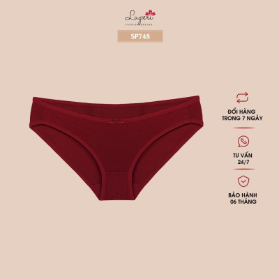 Quần Lót Nữ Cotton Nhập Khẩu Cạp Vừa LUPERI LU3QL748 Dáng Bikini Mềm Mịn, Co Giãn Không Lằn Mông Kháng Khuẩn Khử Mùi Tốt