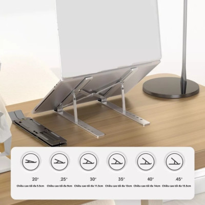 Giá đỡ Laptop Giá Đỡ Tích Hợp Đế Tản Nhiệt Chống Trượt Tiện Lợi Cho Laptop 12 - 15Inch siêu xịn - Hàng Chính hãng MINIIN