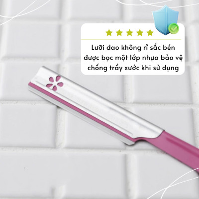 Dao Cạo Lông Mày Cán Dài Lưỡi Dao Thép không Gỉ Kai Beauty M-07422