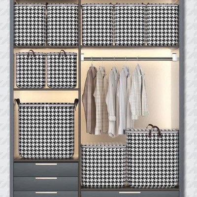 Túi Đựng Quần Áo Sọc Caro Trắng Đen  – Gấp Gọn, Đựng Đồ Tiện Lợi, Có Quai Xách