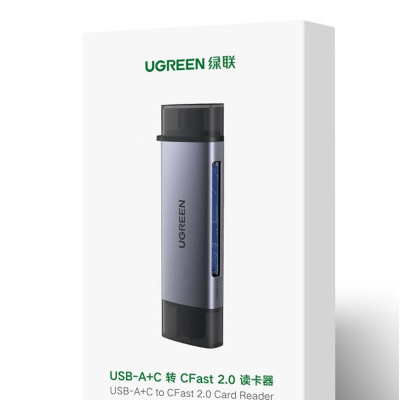 Ugreen UG50906CM517TK Màu Xám Đầu đọc thẻ nhớ 2in1 USB-C 3.1 + USB 3.0 sang SD TF Cfast 2.0 - HÀNG CHÍNH HÃNG