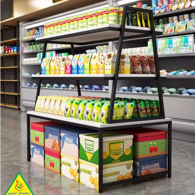 Kệ gỗ trưng bày rau củ quả, kệ trưng bày sản phẩm, hàng hóa KST420A - NỘI THẤT LẮP RÁP VIENDONGADV