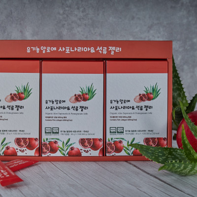 THẠCH COLLAGEN NHA ĐAM SÂM LỰU ĐỎ HỮU CƠ (set 30 gói) HỖ TRỢ ĐẸP DA