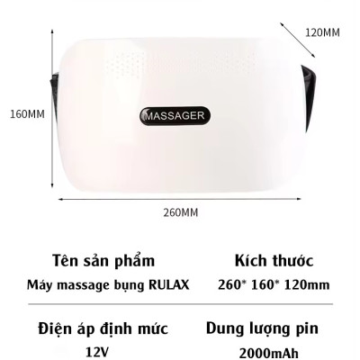 ￼Máy Massage Bụng Lưng Đùi Pin Sạc Tích Hợp Đá Nóng Himalaya Hỗ Trợ Giảm Mỡ Bụng Đai Mát Xa Bụng Eo Lưng