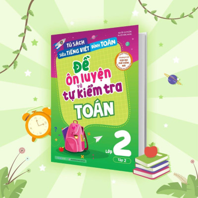 Sách - Đề Ôn Luyện Và Tự Kiểm Tra Toán + Tiếng Việt Lớp 2 - Combo 4 Cuốn - Megabook