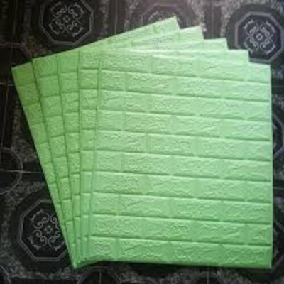 Bộ 10 Tấm Xốp Dán Tường 3D Giả Gạch Xanh Cốm 70cmx77cm