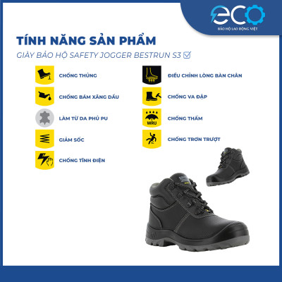 Giày bảo hộ cổ cao chống trơn trượt, chống dầu, chống va đập form thể thao