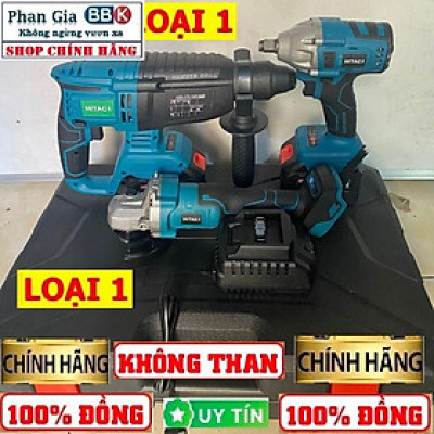 Bộ combo 3 trong 1 Máy Khoan Đục Bê Tông Dùng Pin 188V - Khoan Bê Tông Siêu Khỏe - Máy mài Cầm Tay-pin 15cell