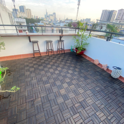 Vỉ Gỗ Lót Sàn Ban Công Thương Hiệu ANKAN Gu Màu Đen 12 Nan, Ván Sàn Gỗ Tự Nhiên, Sân Vườn, Hồ Bơi, Phòng Spa, Siêu Bền, Chịu Nước Tốt, Chống Trơn Trượt, Tiêu Chuẩn Xuất Khẩu (1 Vỉ) - Hàng Chính Hãng