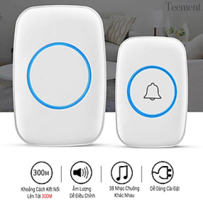 Chuông Cửa Không Dây Thông Minh Teement TM01 , Chống Nước Khoảng Cách Sử Dụng Trong 300M - Hàng Chính Hãng
