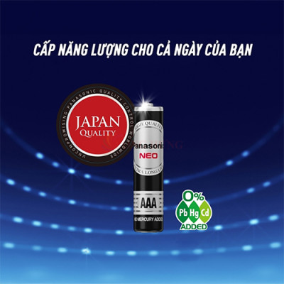 Vỉ Pin than đen Panasonic AAA R03NT/2S-V (2 viên/10 viên) - Hàng chính hãng