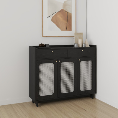 [Happy Home Furniture] MEYDAN, Tủ giày 3 cánh mây, 120cm x 34cm x 100cm ( DxRxC), TCM_057