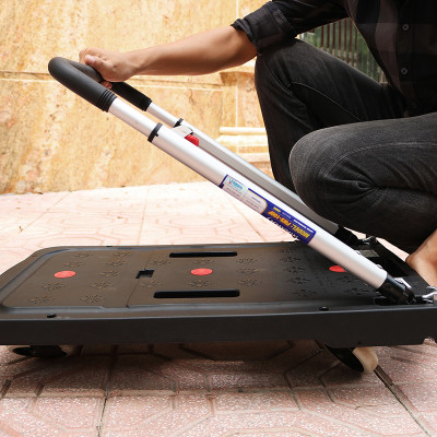 Xe đẩy hàng 4 bánh Nikawa FWS-100F, tải trọng 150kg, màu đen