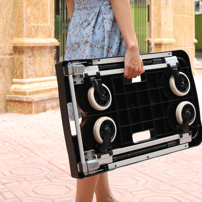 Xe đẩy hàng 4 bánh Nikawa FWS-100F, tải trọng 150kg, màu đen