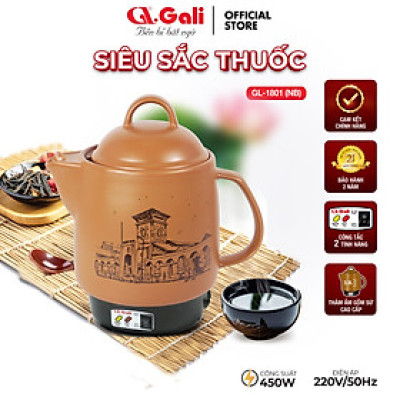 [Chính hãng] Ấm Sắc Thuốc Gali 3.3L GL-1801-NB – Sắc Tự Động, Có Chuông Báo, Bảo Hành 2 Năm