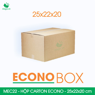 MEC22 - 25x22x20 cm - Combo 100 thùng hộp carton trơn siêu tiết kiệm ECONO