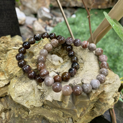 Vòng tay gỗ hóa thạch 8ly NHASAN VG05 Món quà tuyệt vời cho người thân