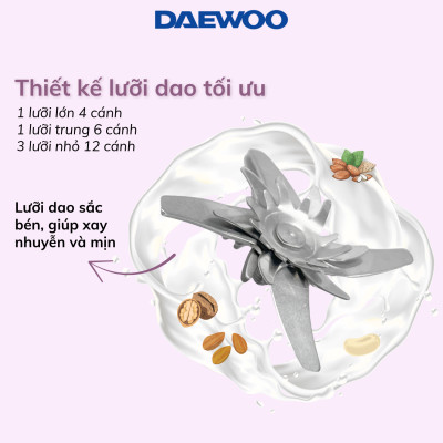 Máy Làm Sữa Hạt Daewoo DWSM-1310 1L, tặng Cẩm Nang 50 Công Thức - Máy Xay Nấu Đa Năng BH 2 năm, Hàng Chính Hãng