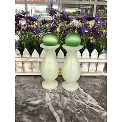 Bộ combo cặp Lục Bình Lọ Hoa đá ngọc onyx kết hợp quả cầu phong thủy